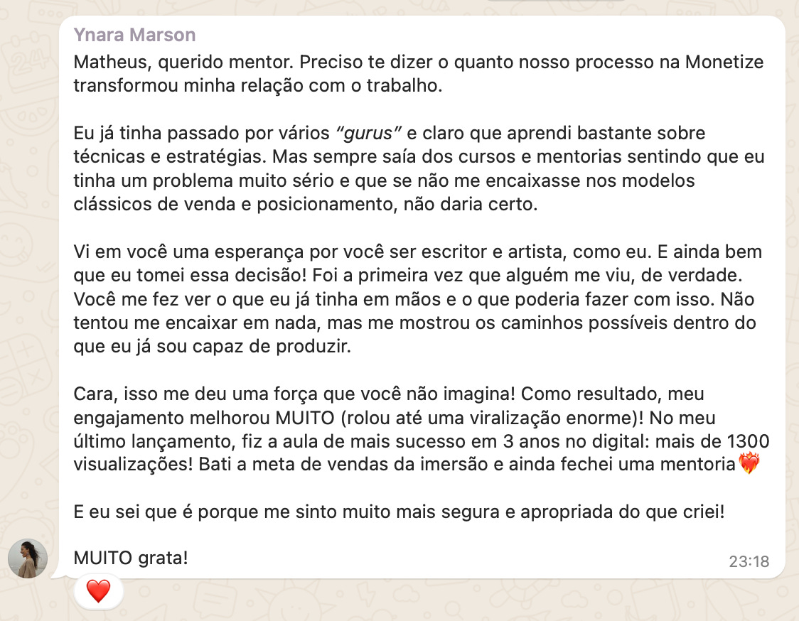 Depoimento de uma mentorada da turma do primeiro semestre 🖤  