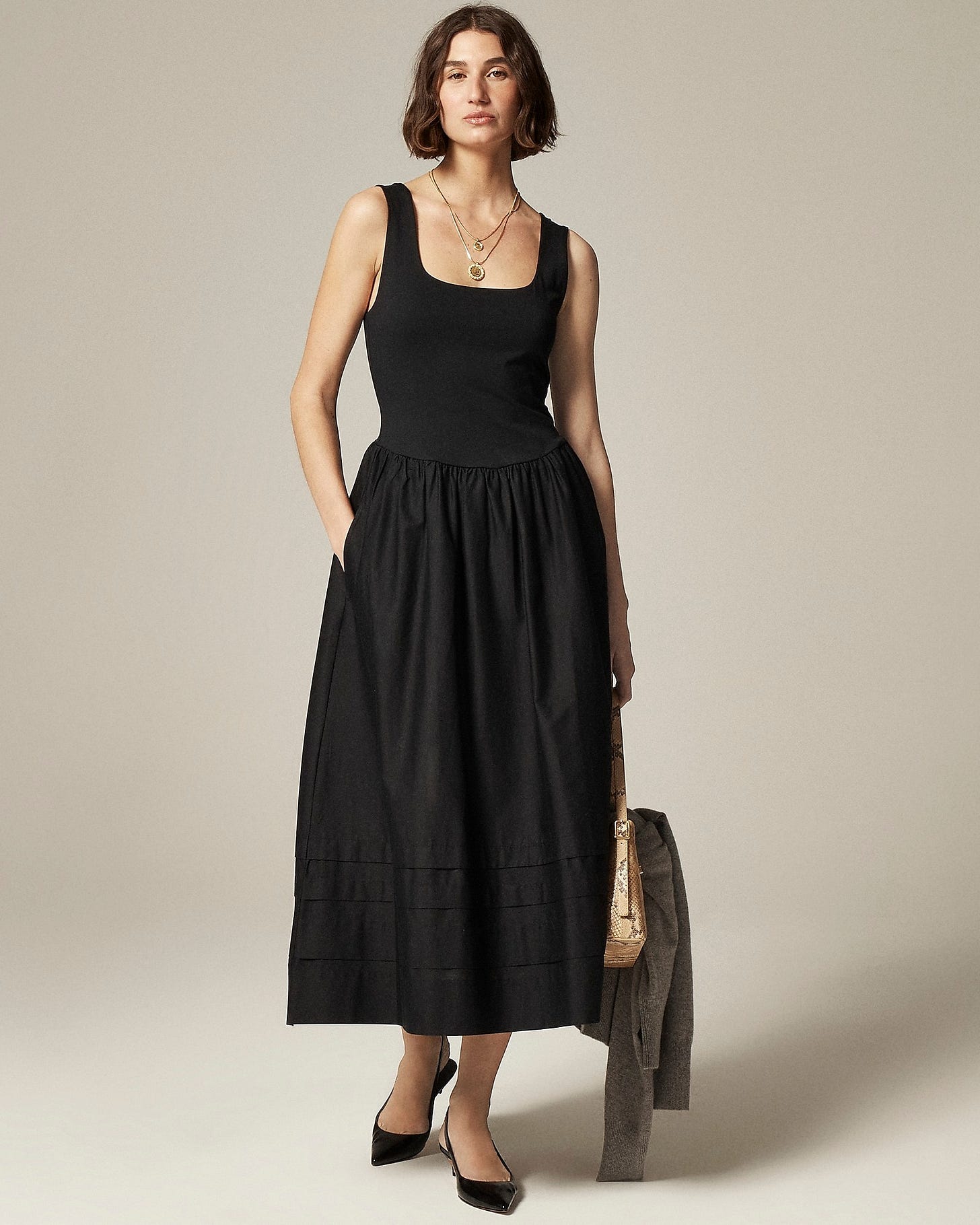 J.Crew Women's Drop-Waist Mixy Dress (Size Medium)