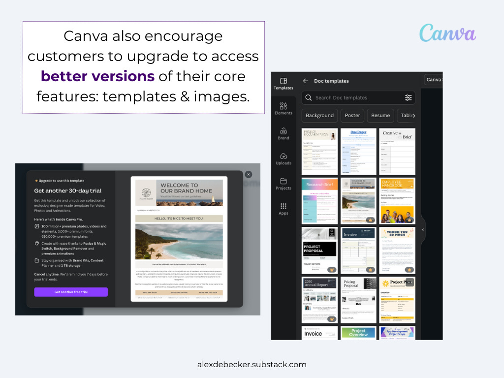 alex debecker product feature gating canva clearly display the value of upgrading