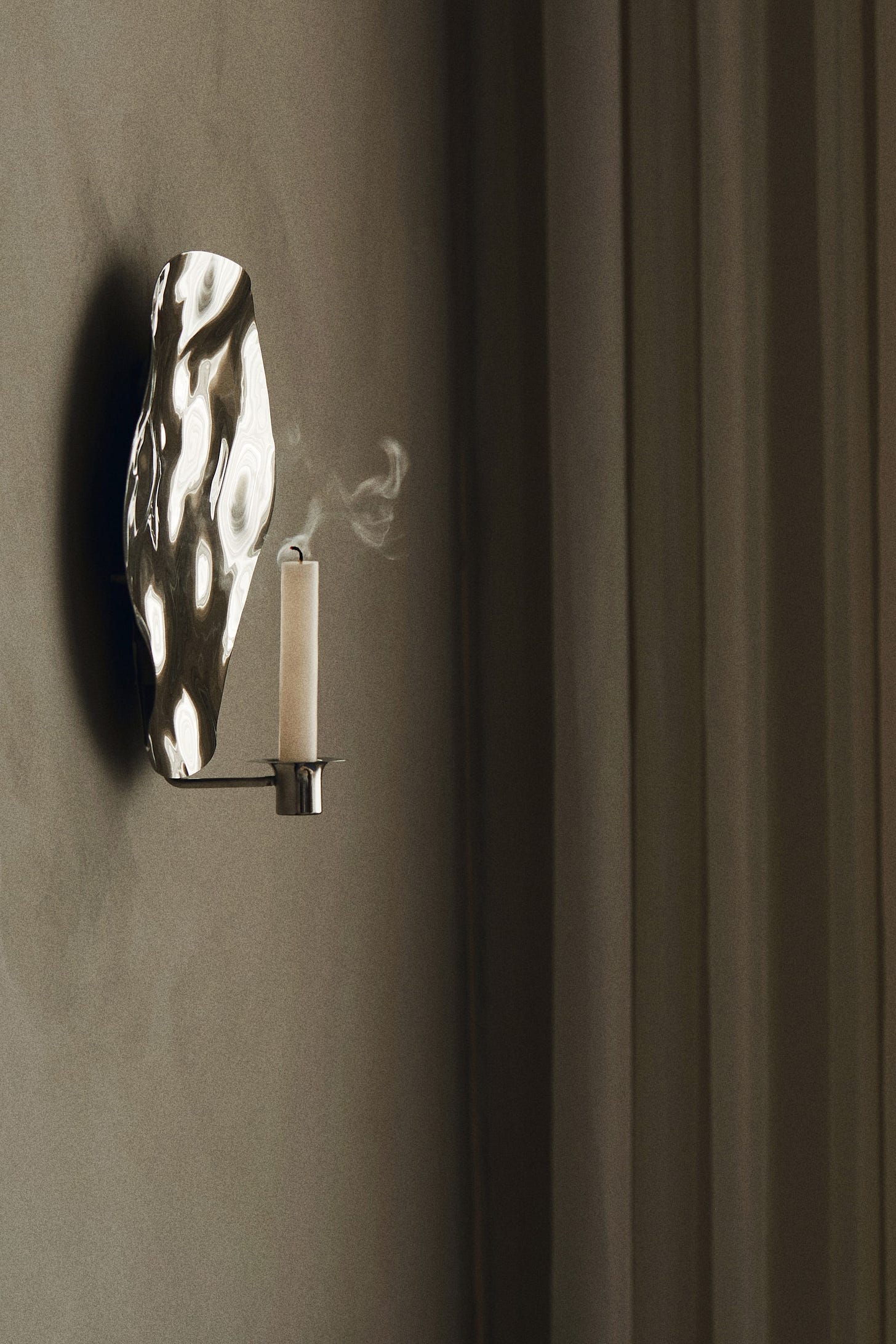 Rippled metal candle sconce - Silver-coloured - Home All | H&M GB 1