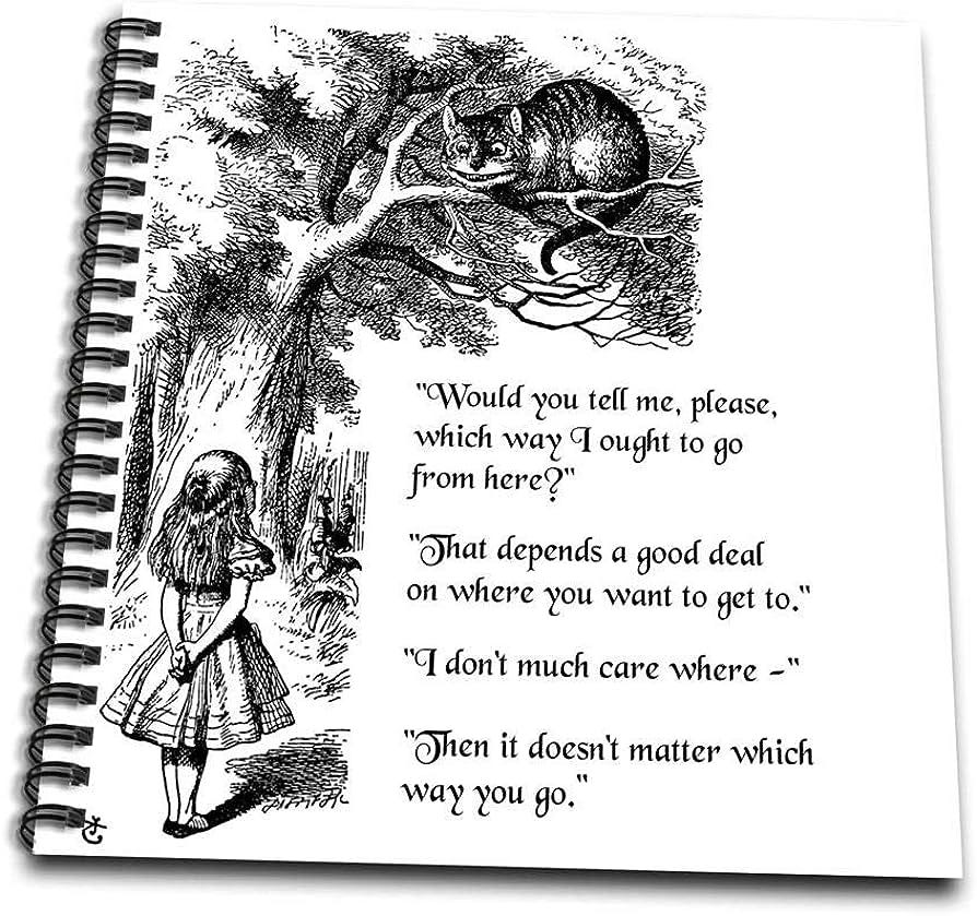 Amazon.com: 3dRose db_193784_2 Which Way Ought I Go from Here Cheshire Cat  Alice in Wonderland & Quote Memory Book, 12 by 12" : Office Products
