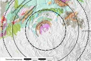 Impact craters and their broader structures can be visible in a geologic map, like a bullseye. But what geophysical traces remain at the structure’s outermost edges?