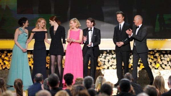 birdman cast receives sag award for best picture 2015 images