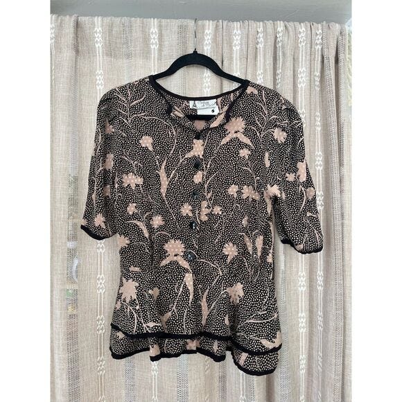 Orlean de Paris Vintage Peplum Blouse - Picture 1 of 6