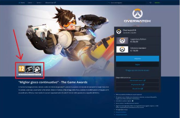 Figure 1: New version of the Overwatch detail page on the Battle.net store.