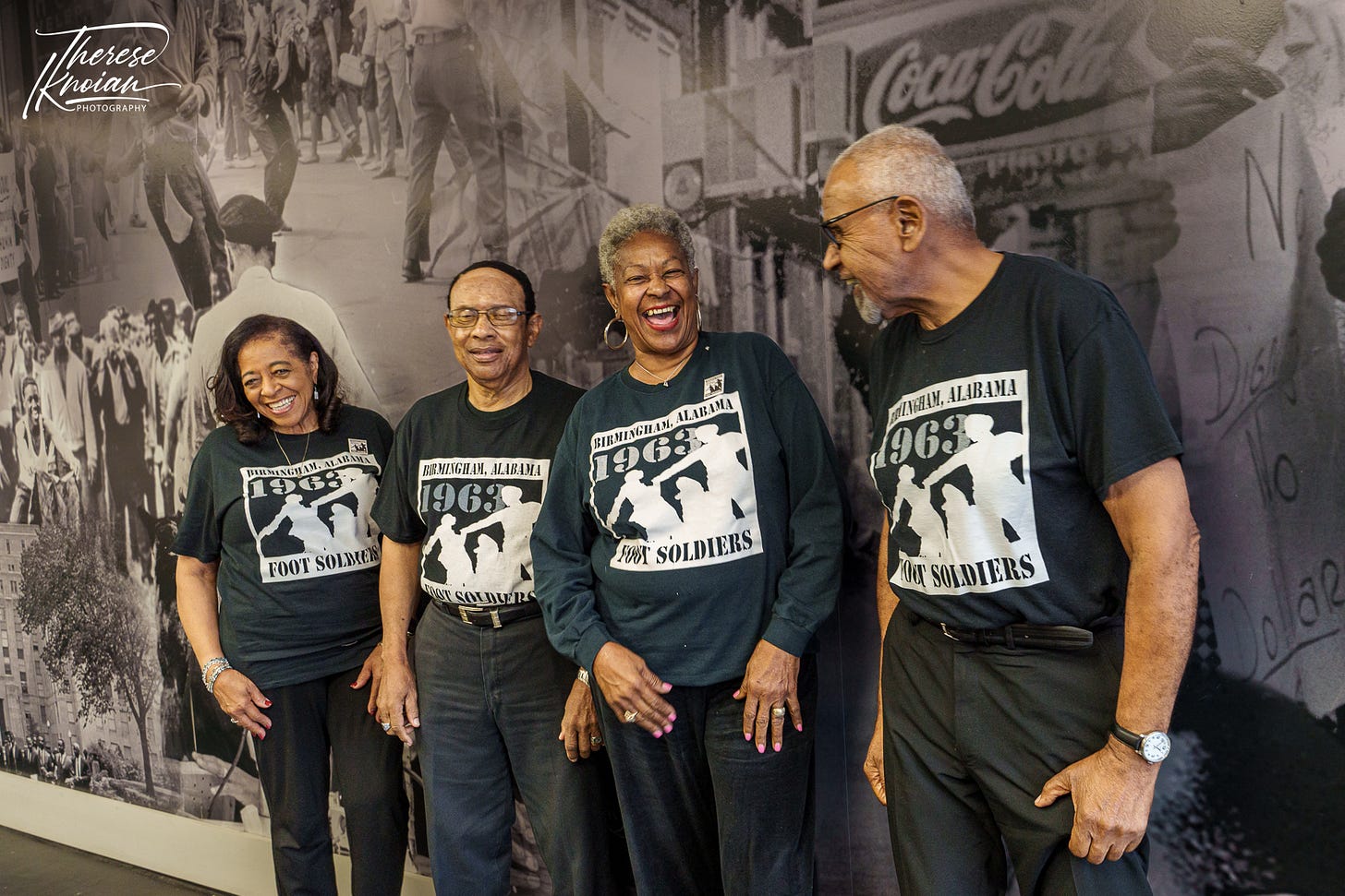 Photo of four Children's Crusaders and Birmingham Foot Soldiers for civil rights. 