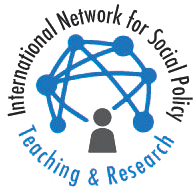 The logo of the International Network for Social Policy Teaching and Research, with a stylised illustration of a person and a network in the centre