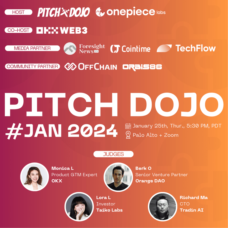 Cover Image for 🎤Pitch Dojo🎤 - Web3 Pitch Event - #JAN2024