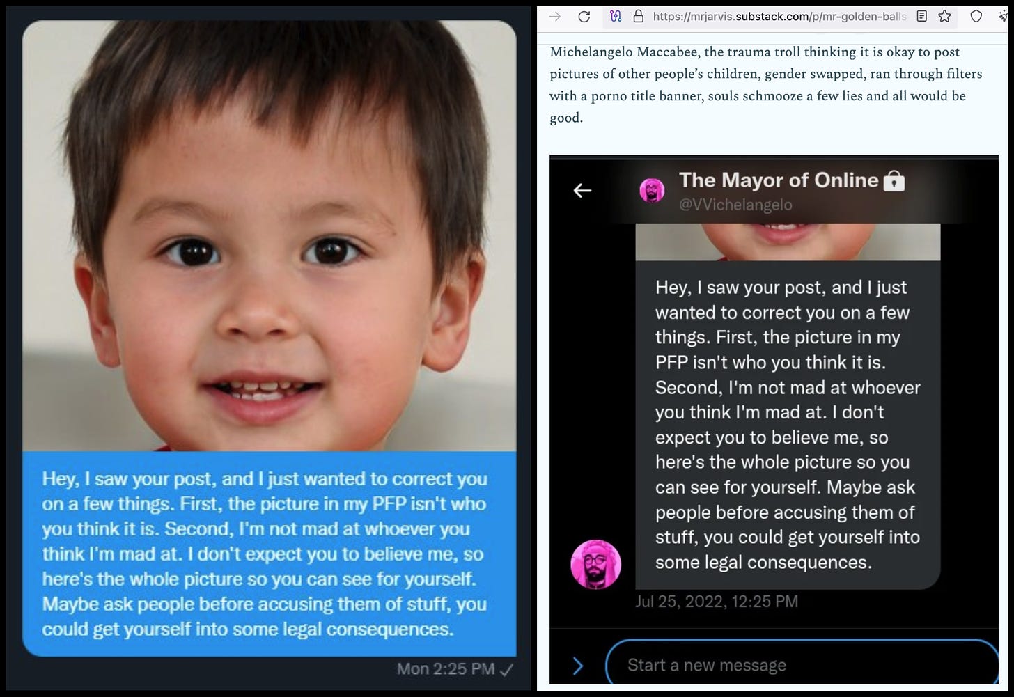 screenshots of X/Twitter conversations regarding the GAN-generated face