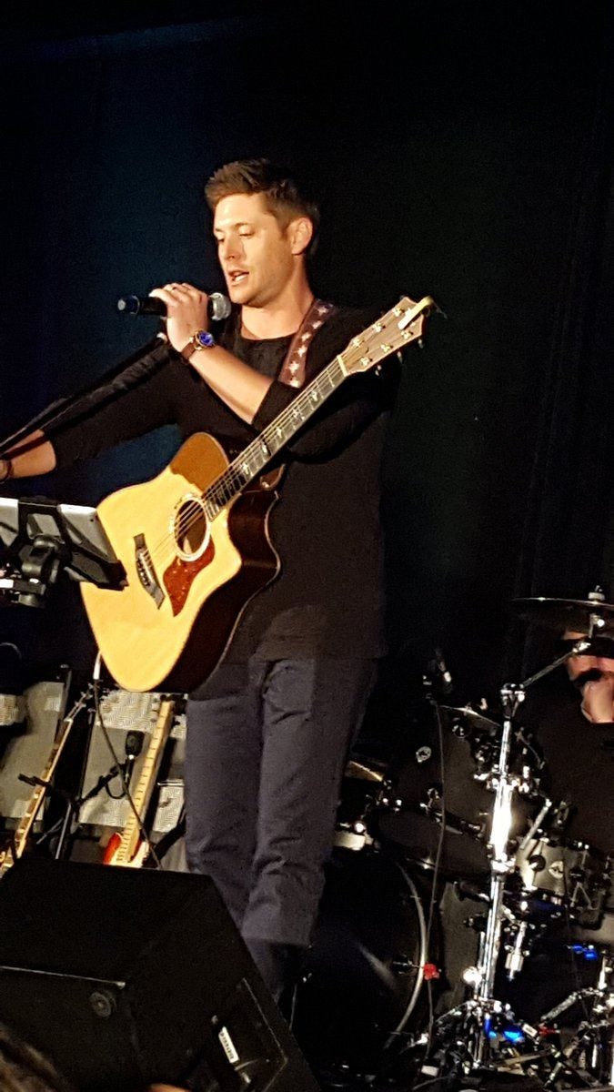 supernatural jensen ackles performing with guitar