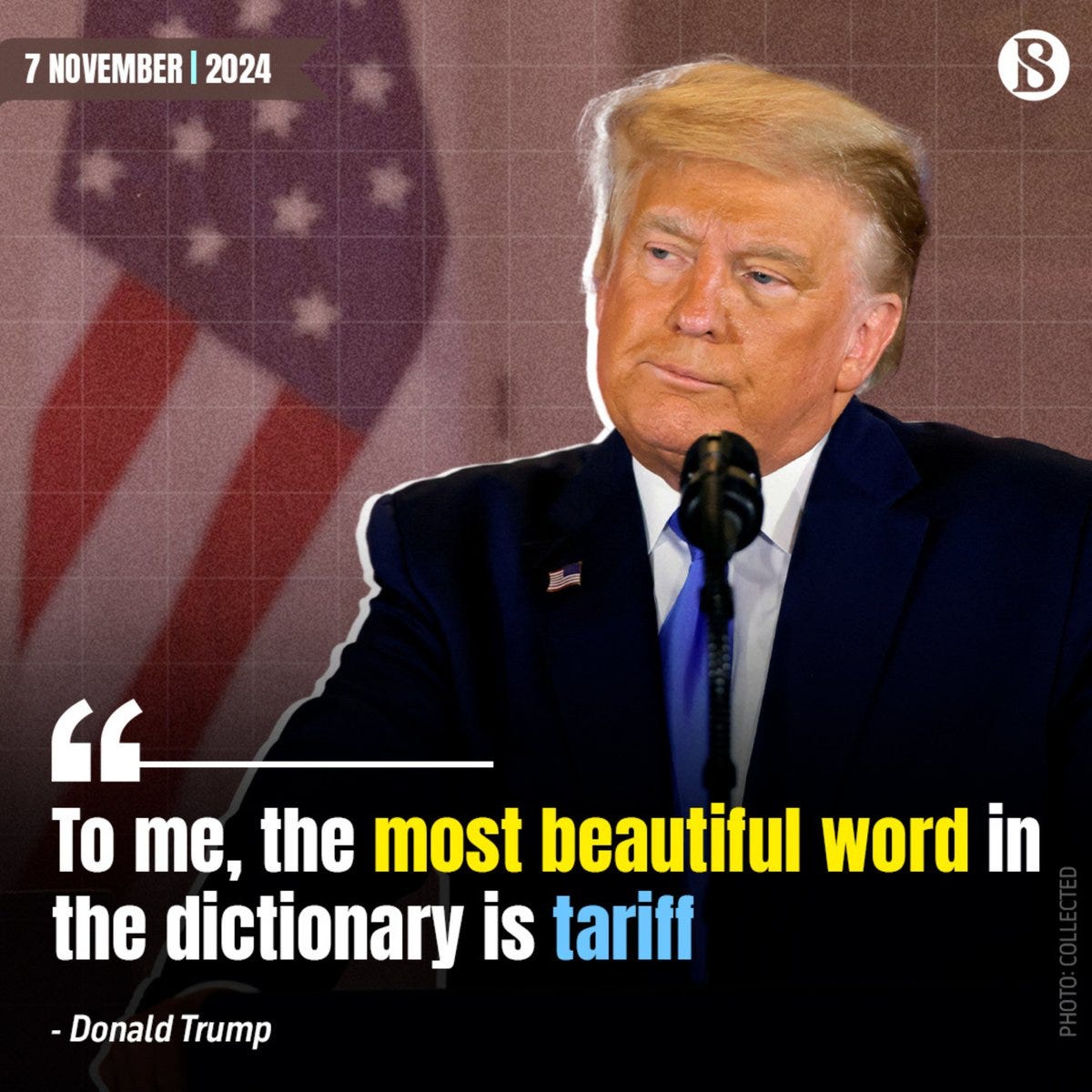 The Business Standard on X: ""To me, the most beautiful word in the  dictionary is tariff," Donald Trump said in an interview last month at the  Economic Club of Chicago, adding, "it's
