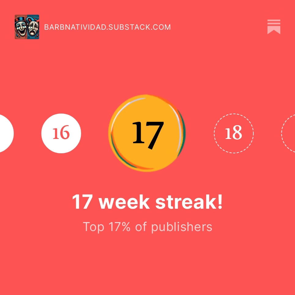 Graphic with the number 17 at the center to indicate 17 weeks of weekly posts.