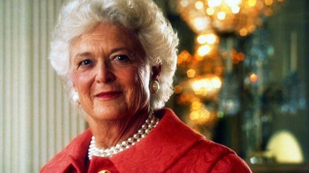 Barbara Bush on Donald Trump a name of greed mean and ugly.