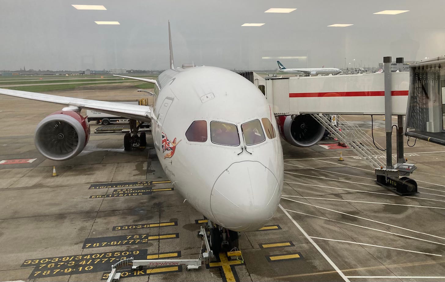 Virgin Atlantic airplane boarding at Heathrow Airport taken by Yasmin Chopin