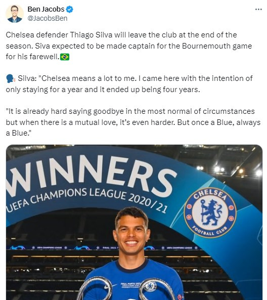 Thiago Silva Chelsea Premier League