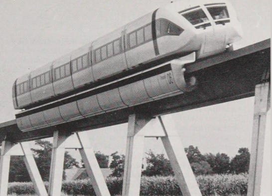 German Transrapid train in the 1980s
