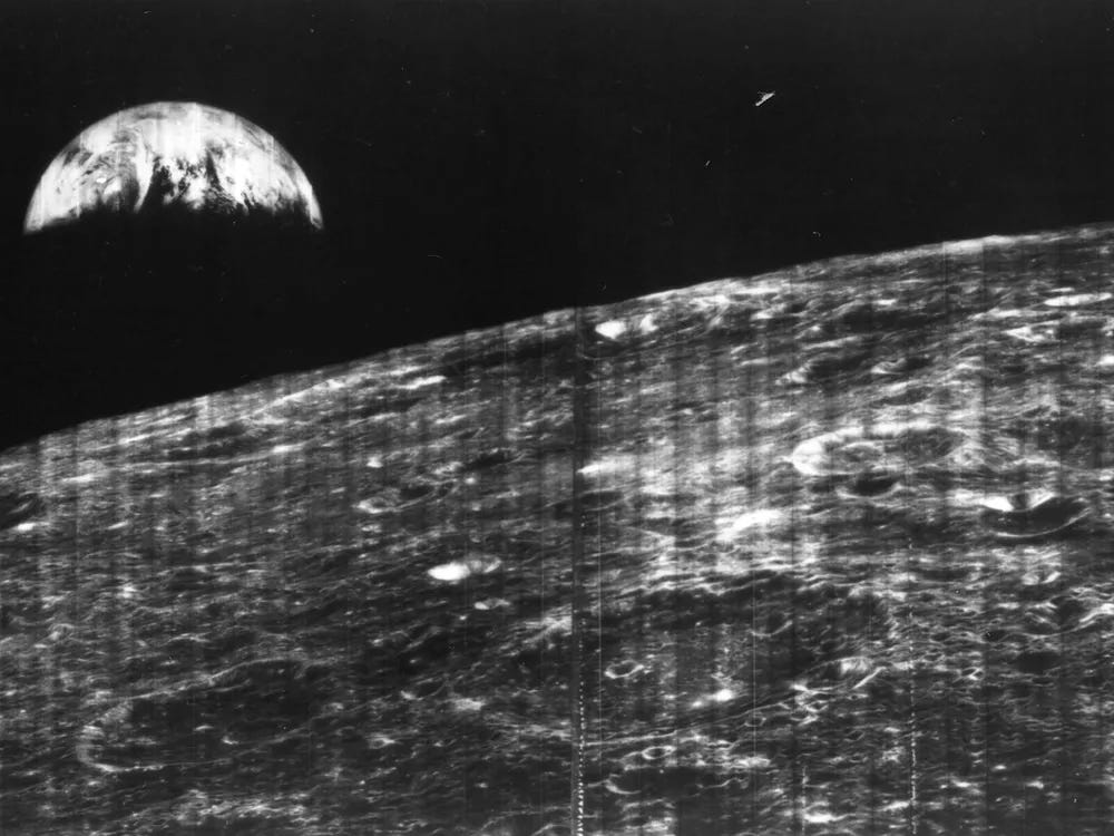 The first image of the earth from the moon.