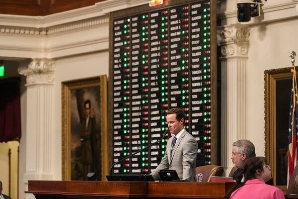 Representative Dade Phelan took the final vote for Senate Bill 14 in the Texas House in Austin on Friday.