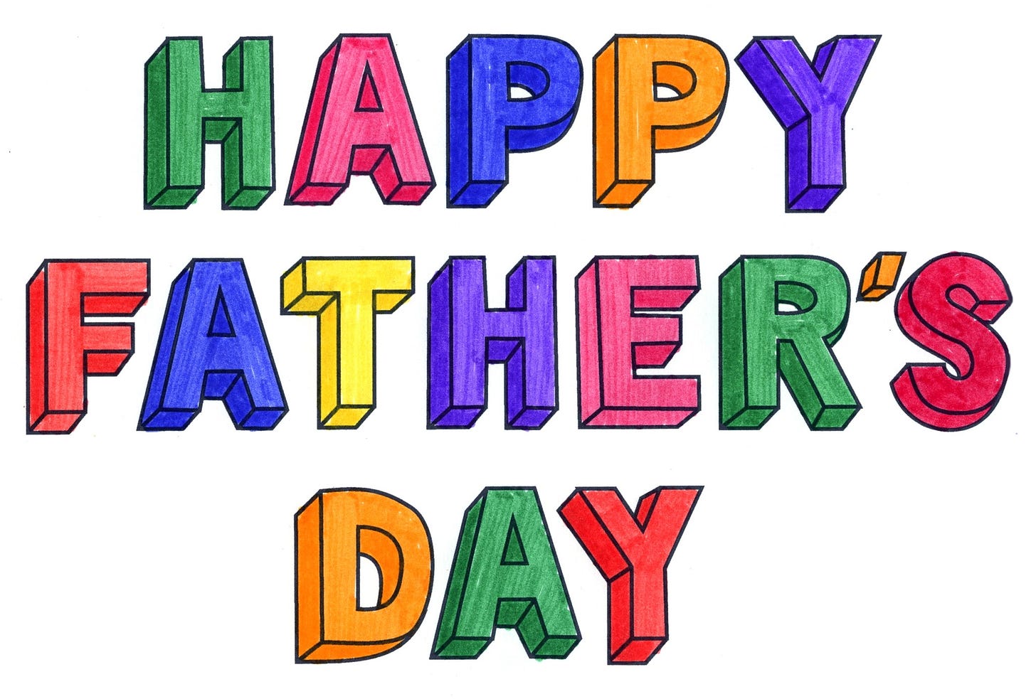 Easy How to Draw a Happy Father's Day Card Tutorial