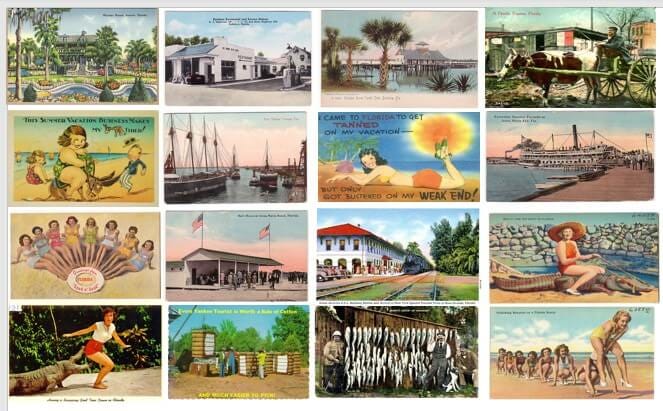 Vintage Florida Postcard Collage