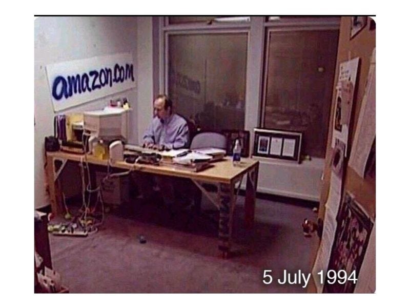 Jeff Bezos in 1994 where he worked tirelessly