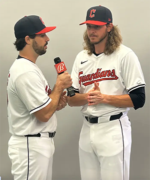 Two MLB baseball players wearing uniforms that are nearly see-through