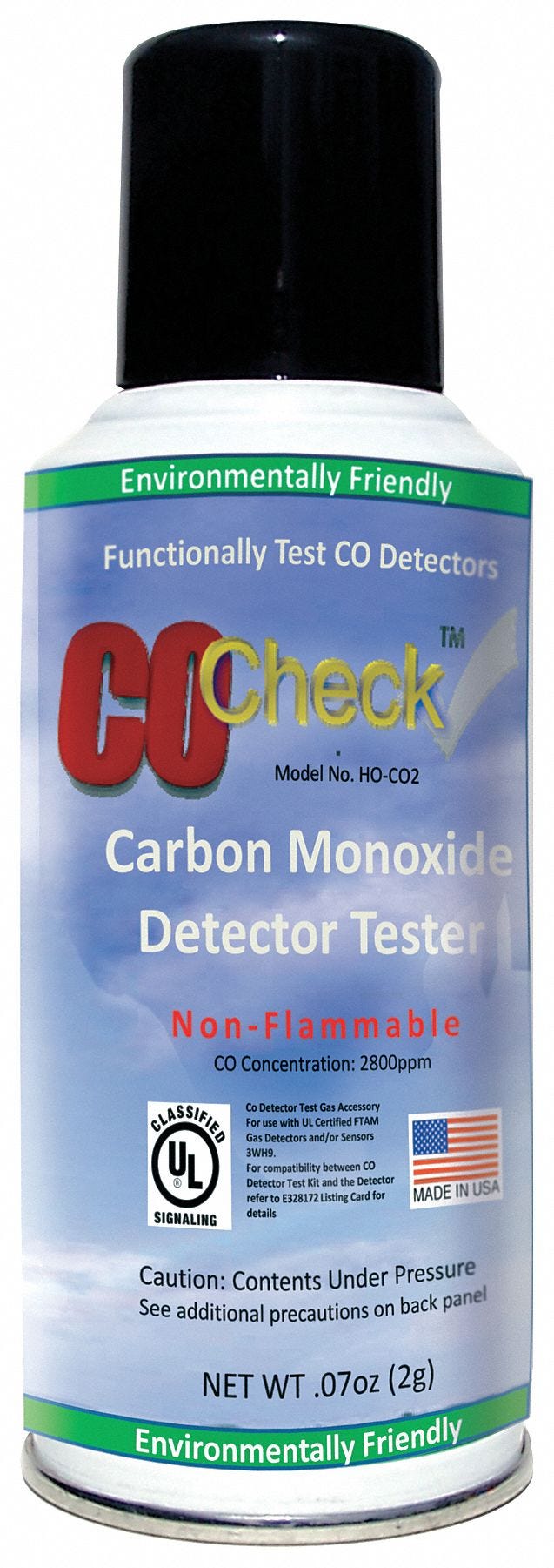 HOME SAFEGUARD, 7 to 10 Tests, Residential or Commercial Detectors, Carbon  Monoxide Detector Tester, Aerosol - 6TWH5|HO-CO2 - Grainger