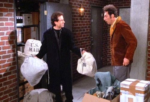 The Andrea Doria) - JERRY: Where is your key? KRAMER: Yeah, well, uh, Newman.  He's - he's got it. JERRY: You know, Kramer, I rent… | Andrea doria,  Seinfeld, Kramer