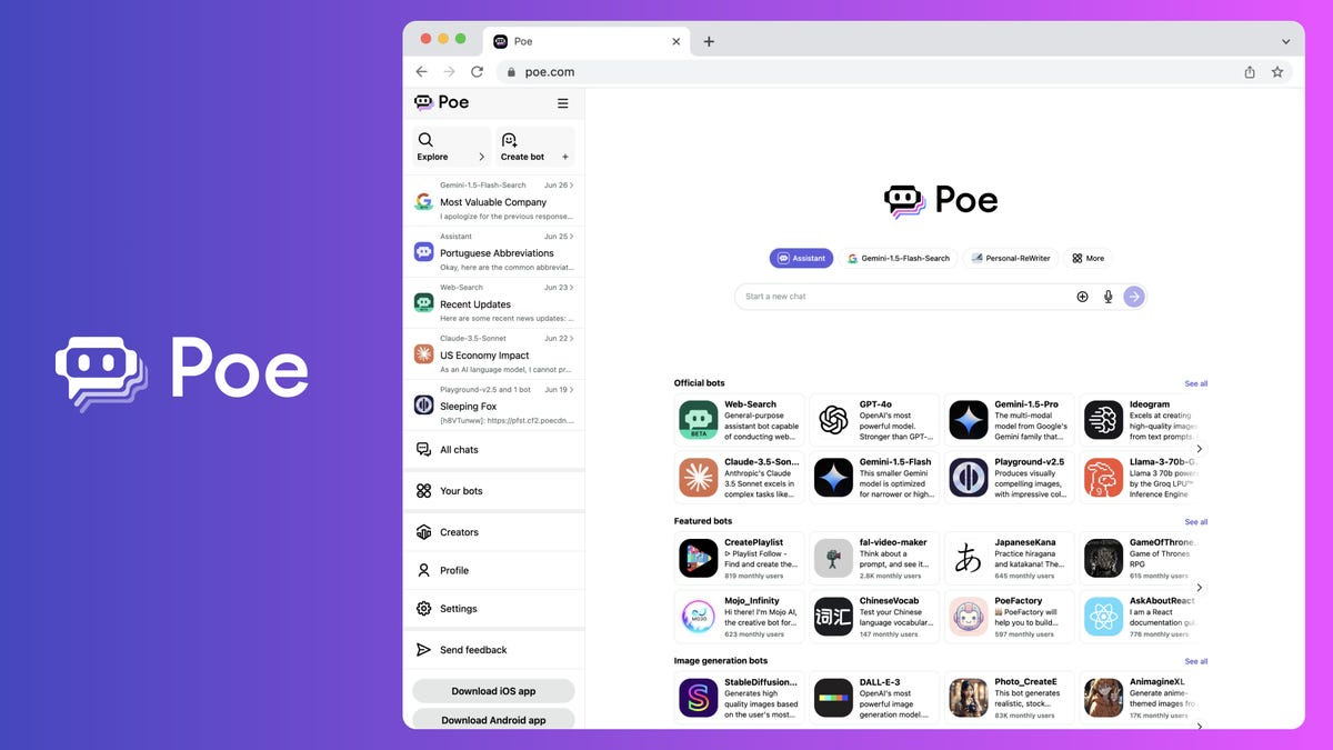 Can't Decide Which AI Chatbot Is Best? Poe Says Use Them All - CNET