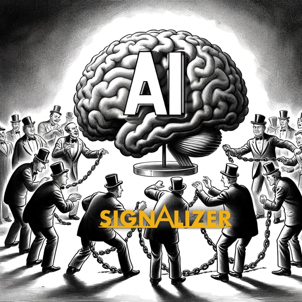Illustration for 'Controlling the Superintelligence: What are the real motives behind AI governance?' From jasonkelly.substack.com