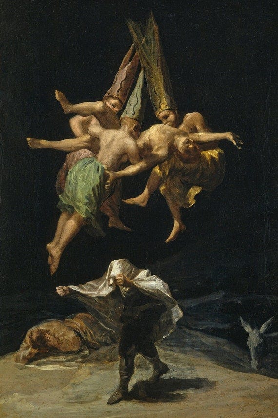 Francisco Goya Witches Flight 1798 Classic Painting Photo Poster Print Art  Gift Occult Pagan Ritual Witch Horror Scary CLOSEXP - Etsy