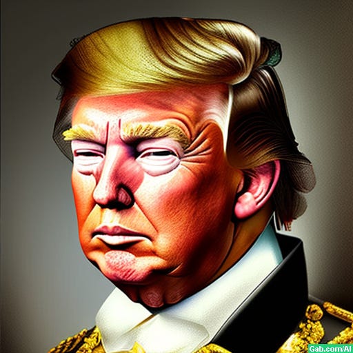 Donald Trump in the style of Rembrandt, hyperrealism