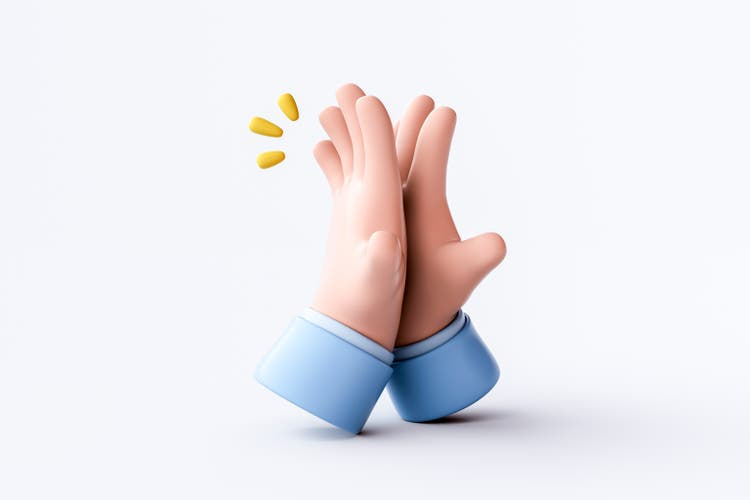 3d rendering of clapping hands