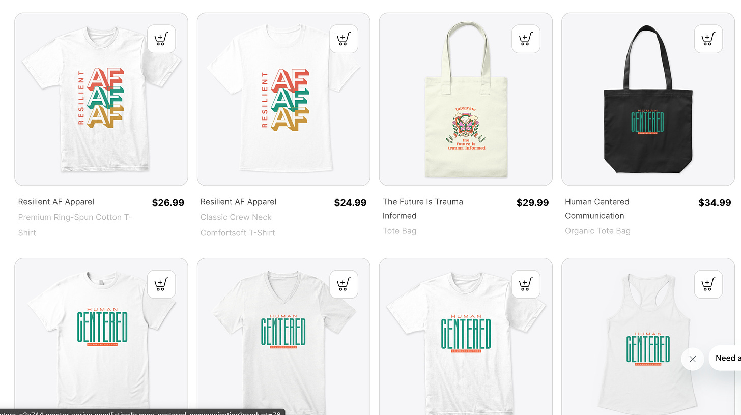 Integrate's shirt, totes and stickers presented in the online line store