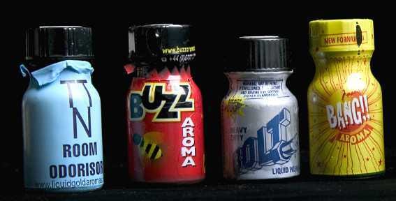 picture showing four different bottles of poppers
