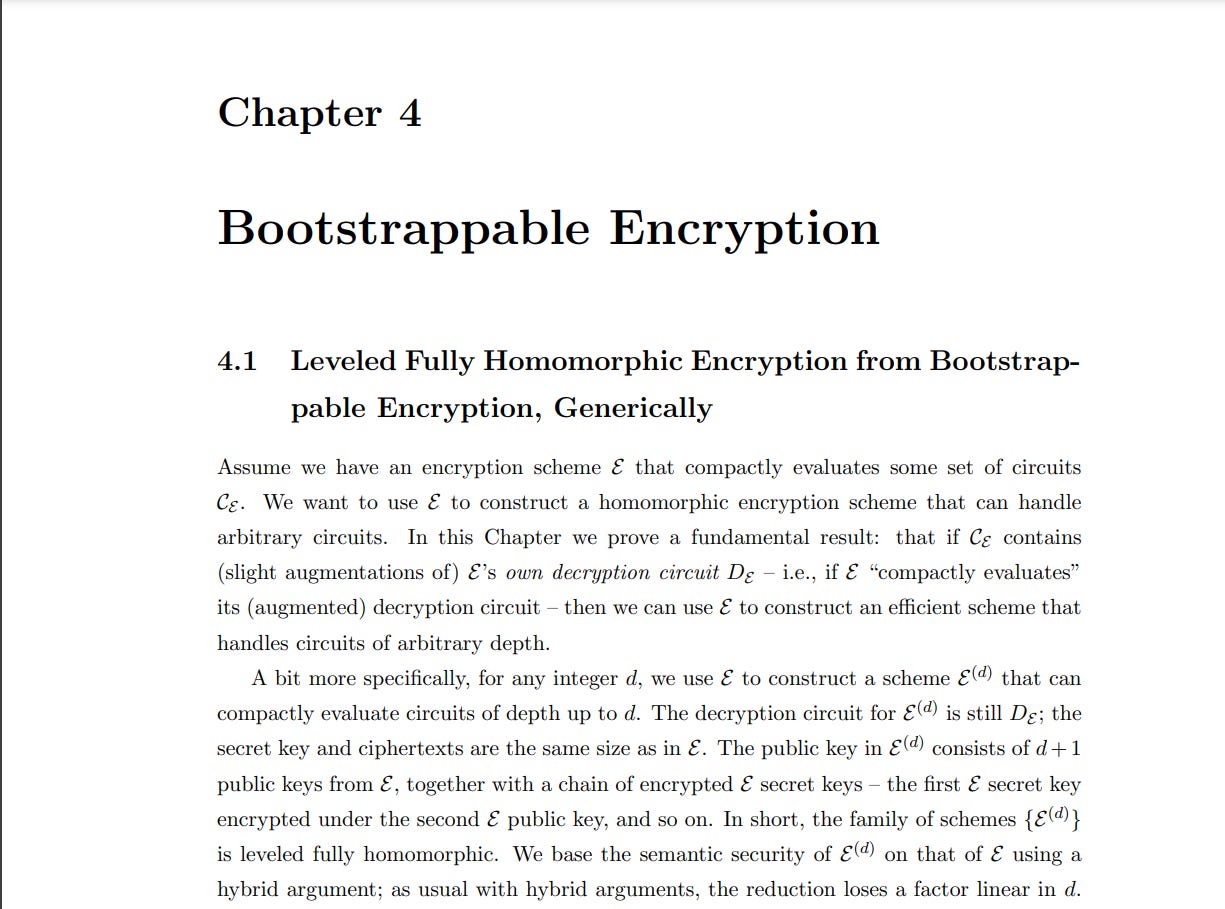Bootstrappable encryption