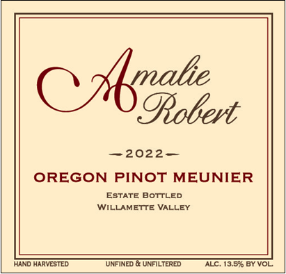 2022 Pinot Meunier label.