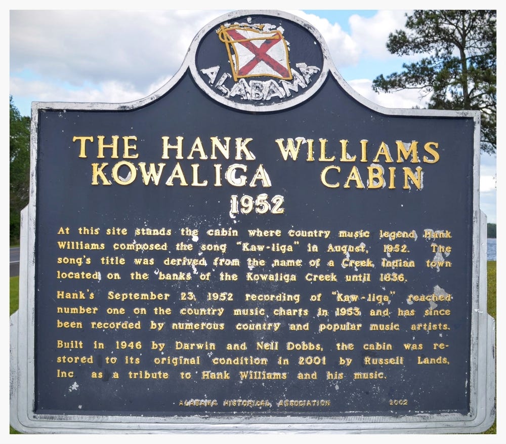 Kowaliga Cabin historical marker, Children's Harbor, Eclectic, Elmore County, Alabama