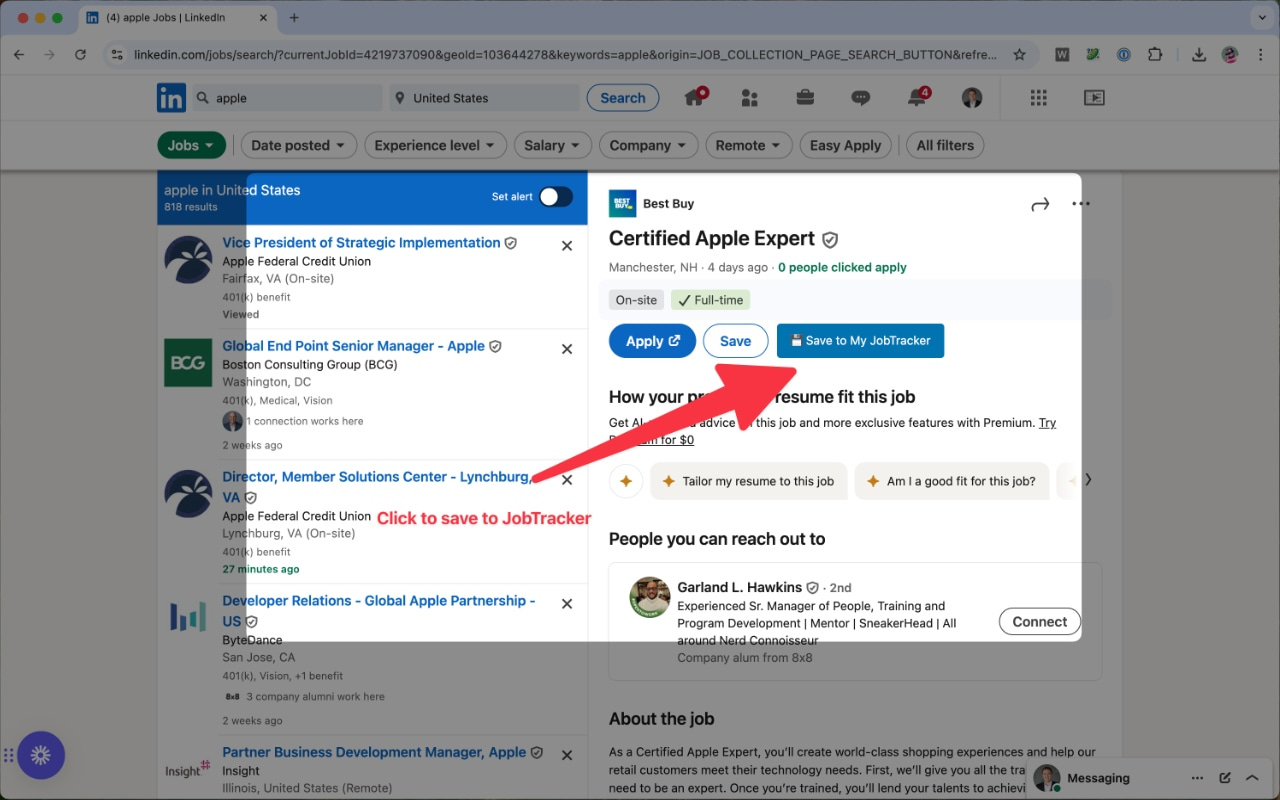 Item media 2 (screenshot) for LinkedIn JobTracker