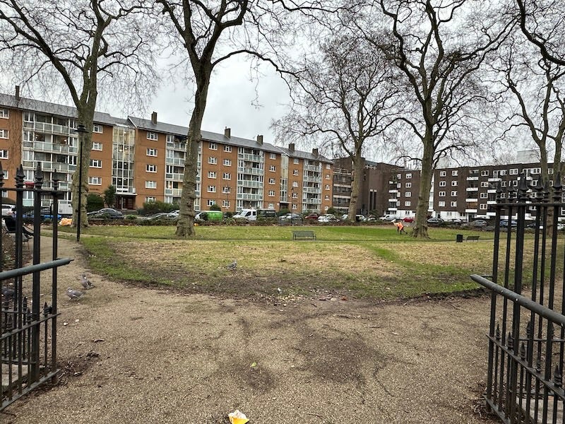 Regent square photographed from the gruesome south west corner