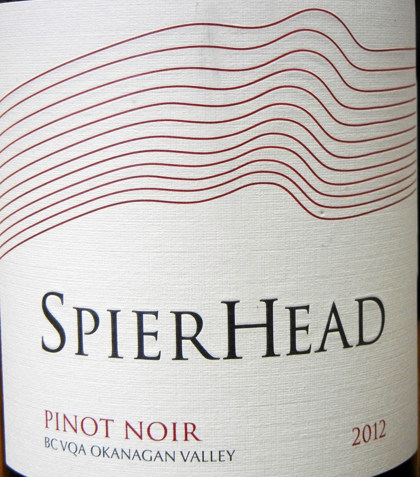 SpierHead Pinot Noir 2012 Label - BC Pinot Noir Tasting Review 22 