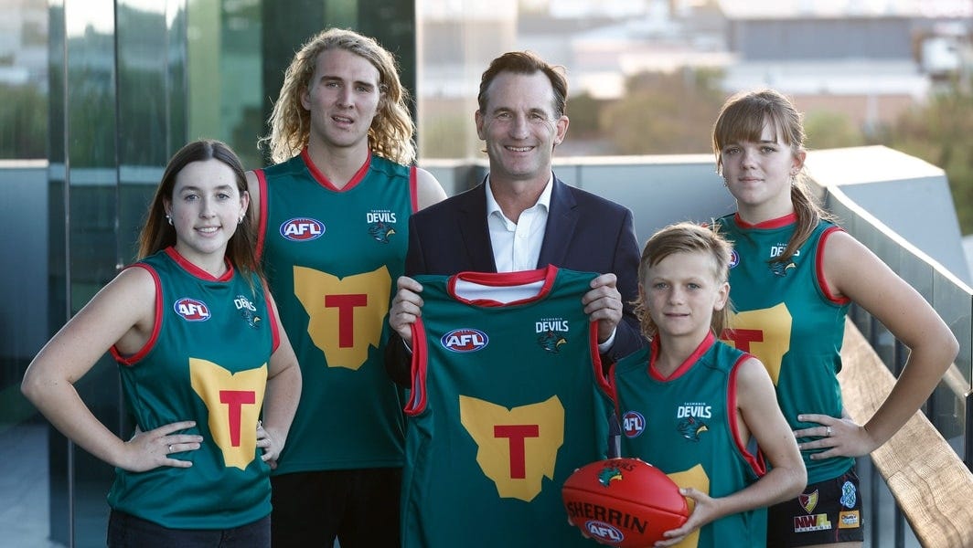 Tasmania revealed: AFL's 19th team launches its logo, colours, jumper and  more