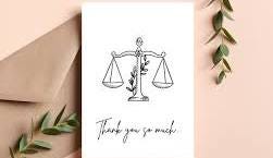 Lawyer Thank You Card | Solicitor Thank You Card | Barrister | Judge |  Legal Team