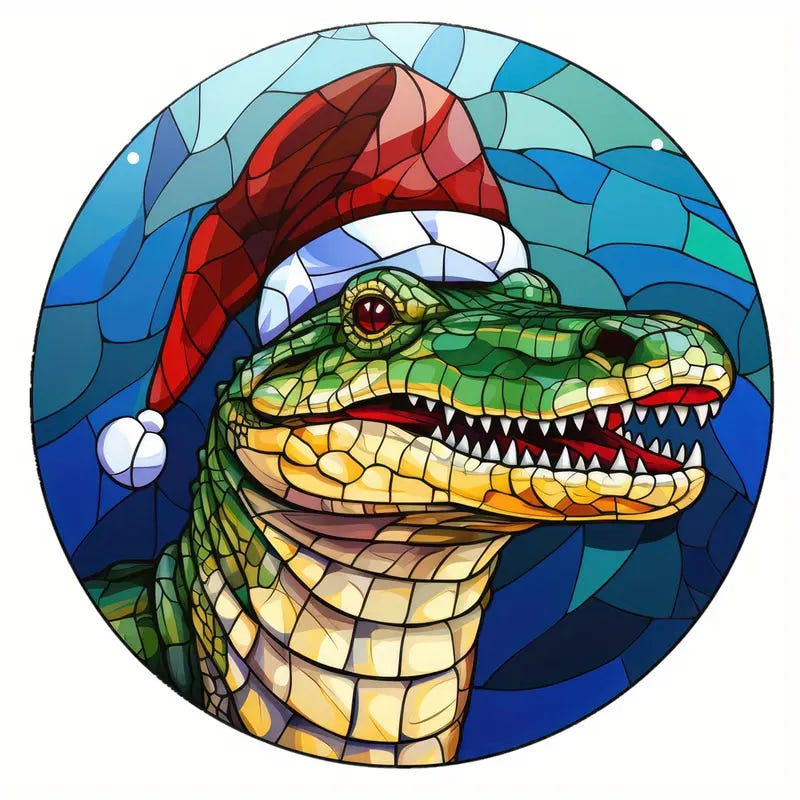 Crocodile Suncatcher For Window, Stained Plastic Window Decor ...