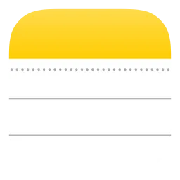 Ikona aplikacji Notatki z iOS.
