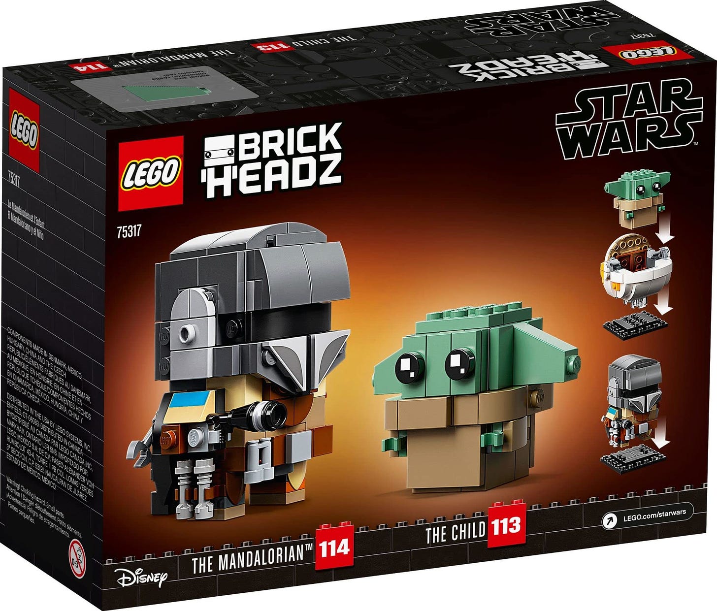 Amazon.com: LEGO BrickHeadz Star Wars The Mandalorian & The Child 75317  'Baby Yoda' Building Toy, Collectible Model Figures Set, Gift Idea for  Teens : Toys & Games