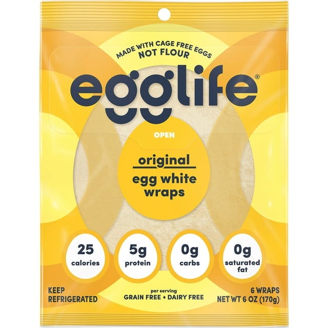 Egglife Original Egg White Wrap, Gluten Free, 6 oz, 6 Count