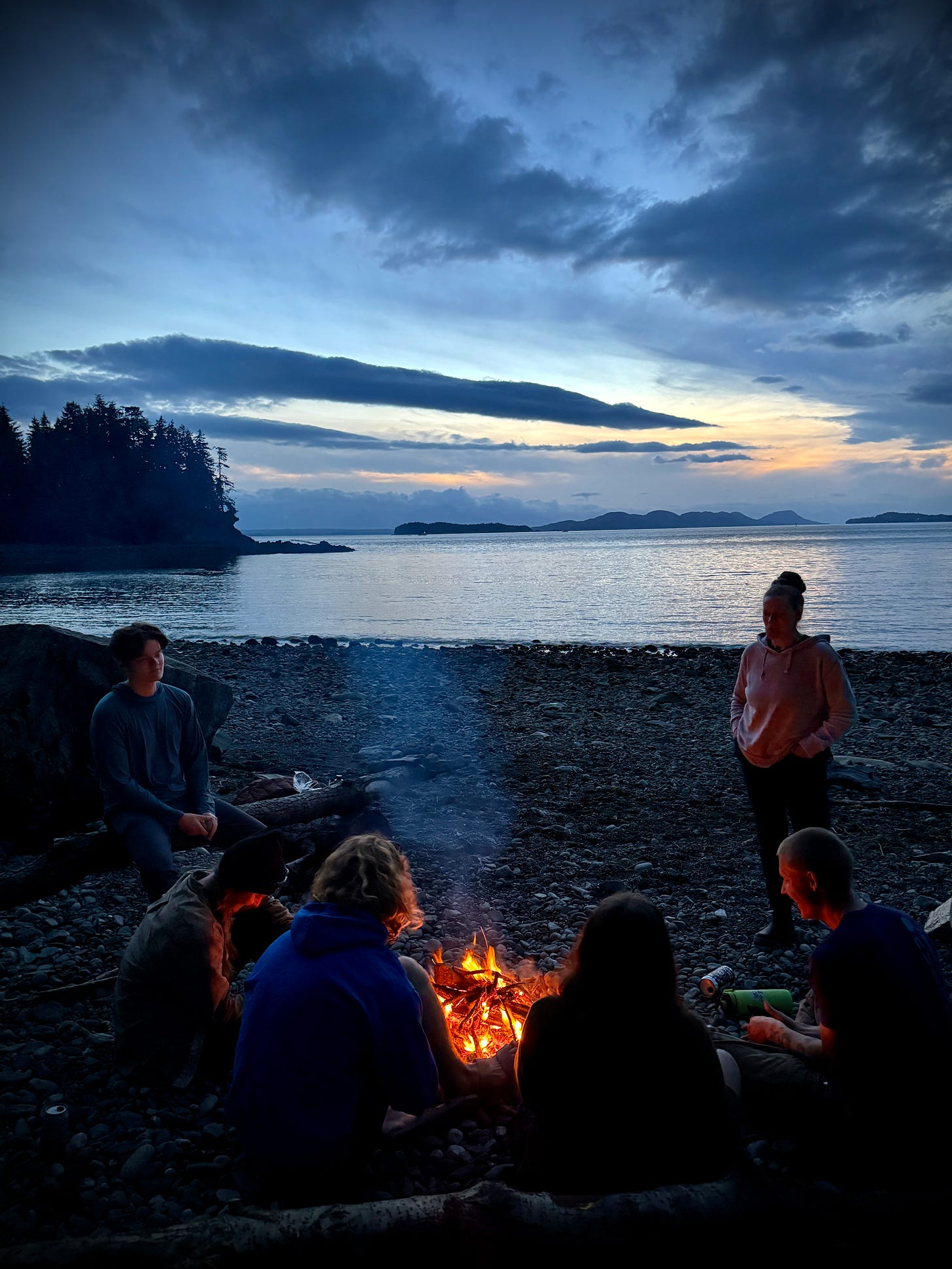 Bonfire in Alaska with my friends and family