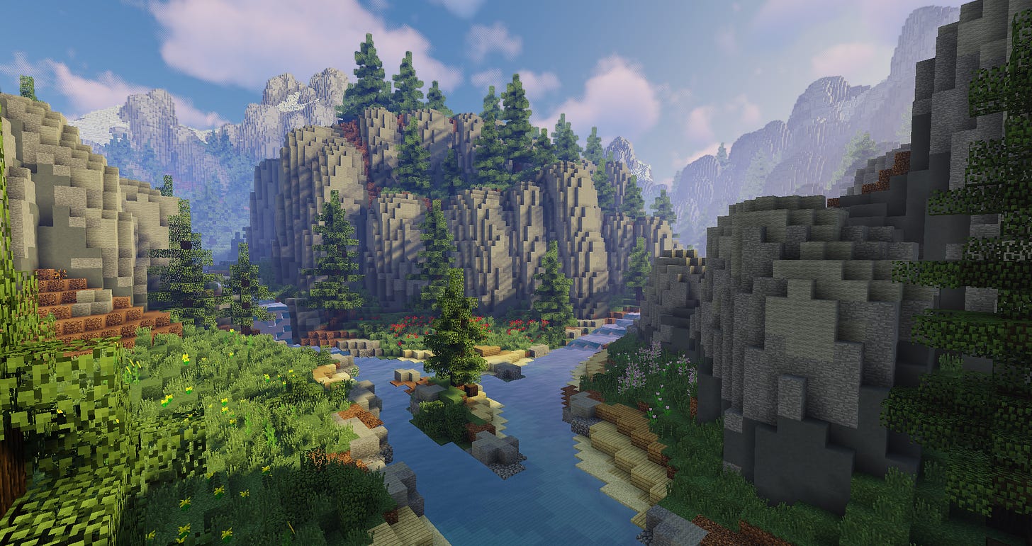 Mountain Landscape i made over the last few days : r/Minecraft