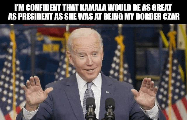 r/ConservativeMemes - I'm confidant that Kamala would be as great as president as she was at being my border czar